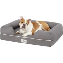 PetFusion Ultimate Lounge Memory Foam Bolster Cat & Dog Bed With Removable Cover -Cozy Paws 94243 PT3. AC SS1800 V1566323137