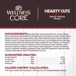Wellness CORE Grain-Free Hearty Cuts In Gravy Beef & Venison Recipe Canned Dog Food -Cozy Paws 95665 PT5. AC SS1800 V1613572900