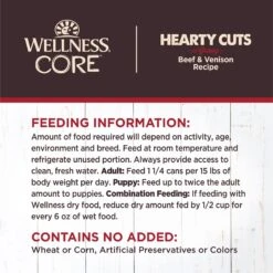 Wellness CORE Grain-Free Hearty Cuts In Gravy Beef & Venison Recipe Canned Dog Food -Cozy Paws 95665 PT6. AC SS1800 V1613572609