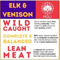 HOLI Elk & Venison Grain-Free Freeze-Dried Dog & Cat Food Topping, 3-oz Bag -Cozy Paws 970782 PT3. AC SS1800 V1699635790