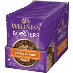 Wellness Bowl Boosters Simply Shreds Tuna, Beef & Carrots Natural Grain-Free Wet Dog Food Mixer Or Topper, 2.8-oz Pouch, Case Of 12 & Wellness Bowl Boosters Simply Shreds Chicken Liver & Broccoli Natural Grain-Free Wet Dog Food Mixer Or Topper, 2.8-oz Pouch, Case Of 12 -Cozy Paws 971566 PT5. AC SS1800 V1696339107