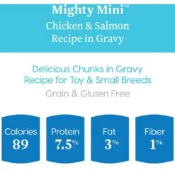 Solid Gold Mighty Mini Chicken & Salmon Recipe In Gravy Grain-Free Small & Medium Breed Dog Food Cups -Cozy Paws 98695 PT3. AC SS1800 V1543522430