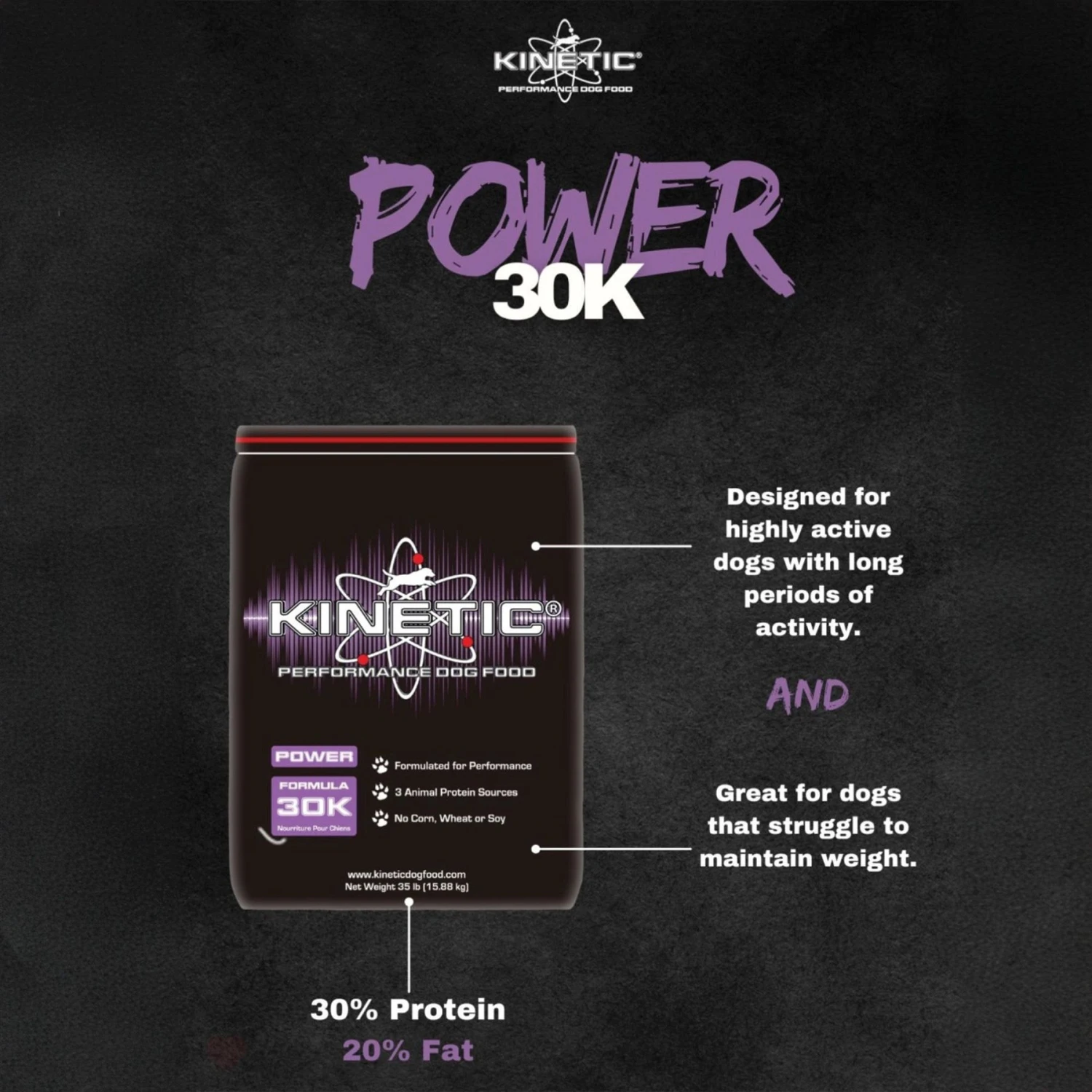 Kinetic Performance Power 30K Formula Dry Dog Food 5 Kinetic Performance Power 30K Formula Dry Dog Food - Image 3