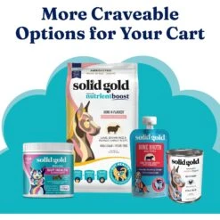 Solid Gold Nutrientboost Gut Health Pumpkin Flavor Dog Food Topper, 4-oz Jar -Cozy Paws 989598 PT6. AC SS1800 V1700681134