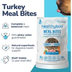 Healthybud Turkey Meal Bites Freeze-Dried Dog Food, 14-oz Bag -Cozy Paws 992662 PT3. AC SS1800 V1702938421